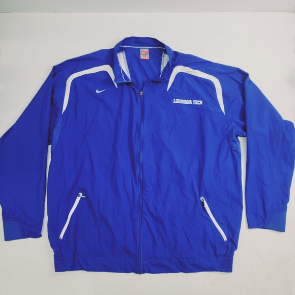 Louisiana Tech Blue Jacket Nike Team FIT Storm Windbreaker Zip NCAA Men's Sz 3XL - Picture 1 of 11